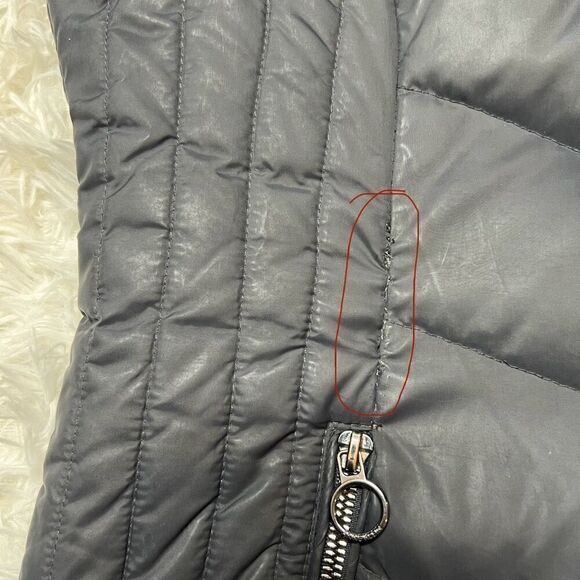 Anne Klein Womens Down Puffer Jacket Grey Size Medium Zip Up - Picture 11 of 15
